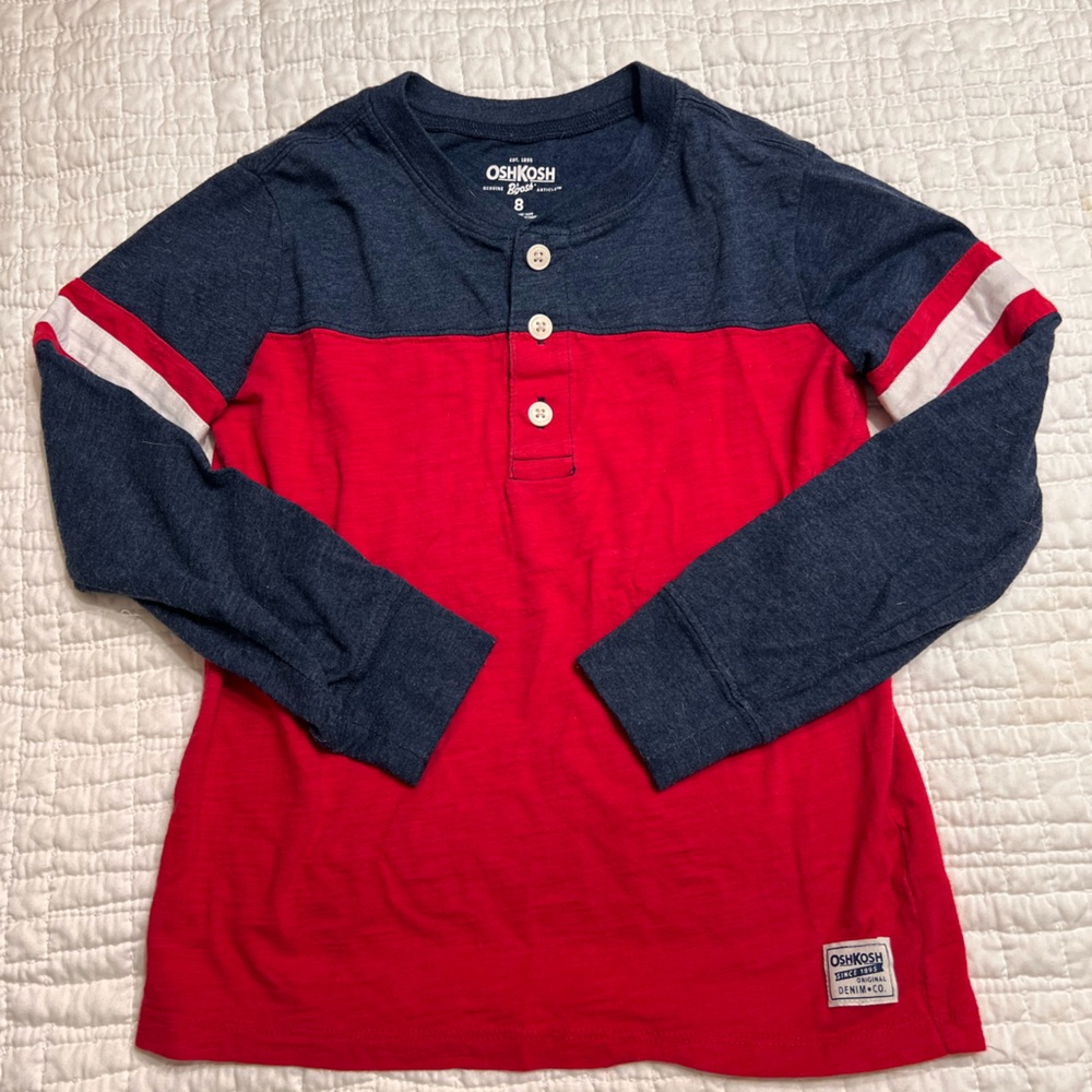 OshKosh B'gosh Navy and Red Long Sleeve Tee